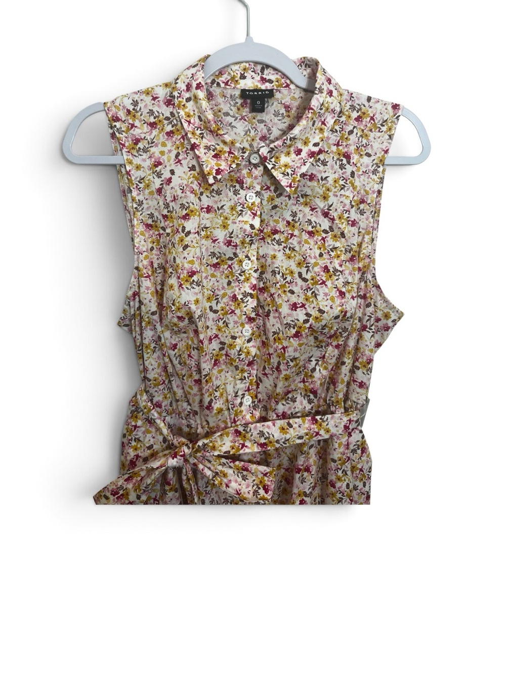 Torrid NWT Size 0 Sleeveless Floral Collared Shirt Dress – Sunshine Ditsy Print - Picture 3 of 5
